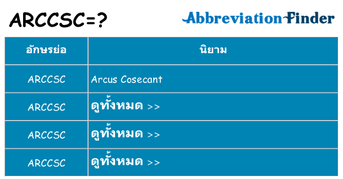 อะไรไม่ arccsc ถึง