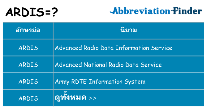 อะไรไม่ ardis ถึง