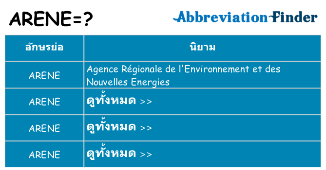 อะไรไม่ arene ถึง