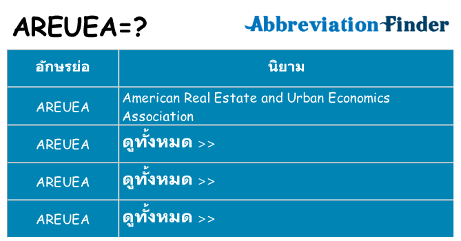 อะไรไม่ areuea ถึง