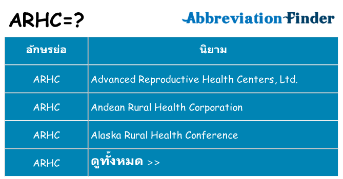 อะไรไม่ arhc ถึง