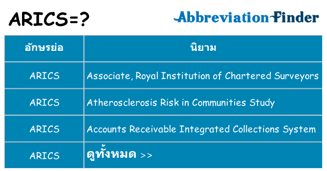อะไรไม่ arics ถึง