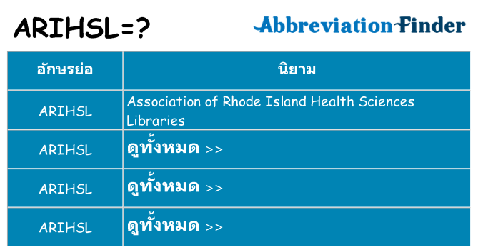 อะไรไม่ arihsl ถึง