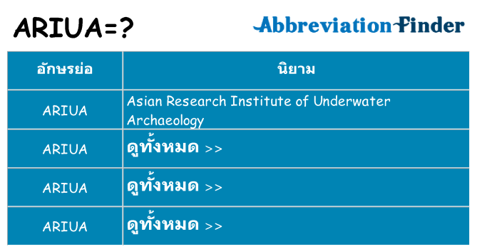 อะไรไม่ ariua ถึง