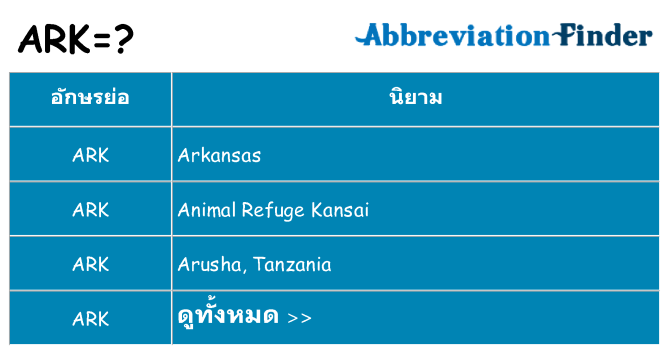 อะไรไม่ ark ถึง