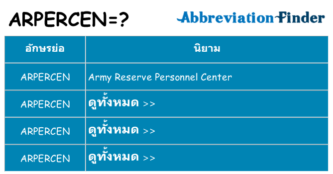อะไรไม่ arpercen ถึง