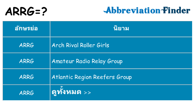 อะไรไม่ arrg ถึง