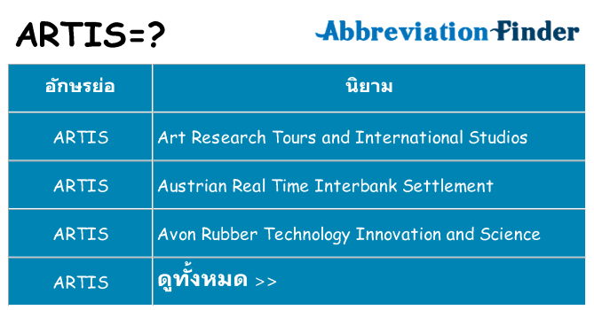 อะไรไม่ artis ถึง