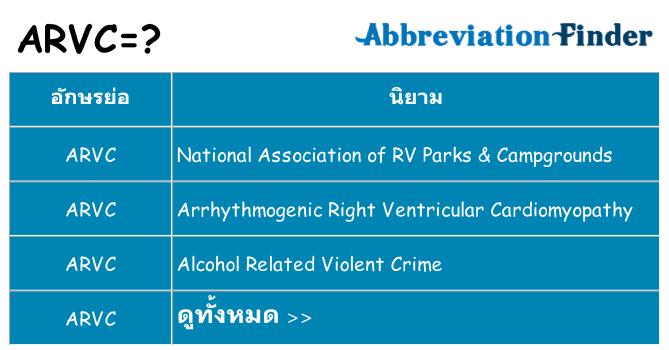 อะไรไม่ arvc ถึง
