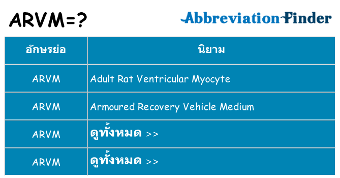 อะไรไม่ arvm ถึง