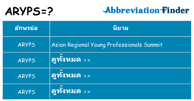 อะไรไม่ aryps ถึง
