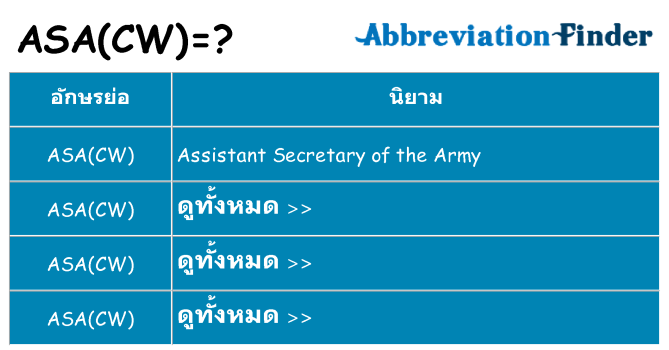 อะไรไม่ asacw ถึง