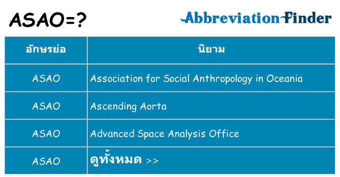 อะไรไม่ asao ถึง