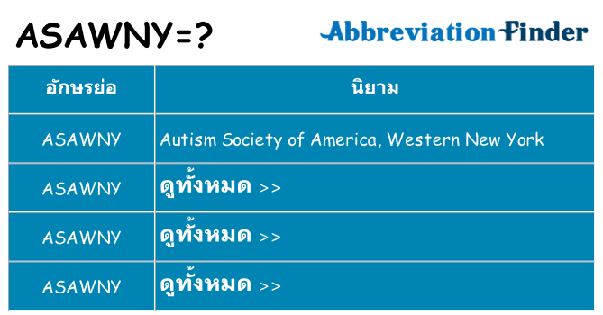 อะไรไม่ asawny ถึง