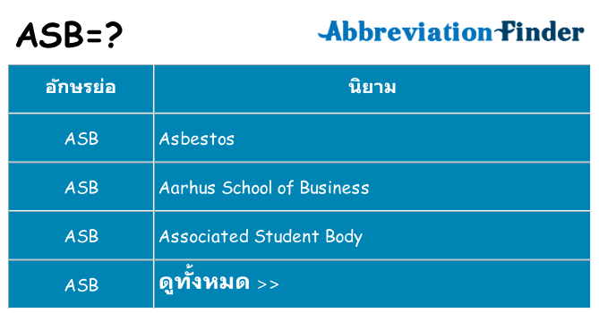 อะไรไม่ asb ถึง
