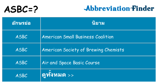 อะไรไม่ asbc ถึง