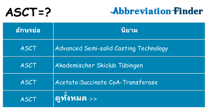 อะไรไม่ asct ถึง
