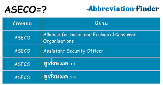 อะไรไม่ aseco ถึง