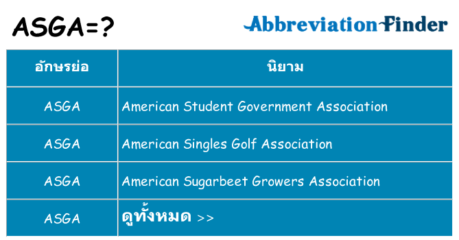 อะไรไม่ asga ถึง