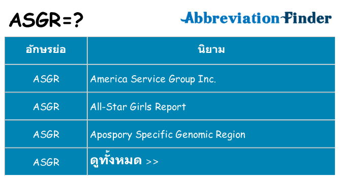 อะไรไม่ asgr ถึง