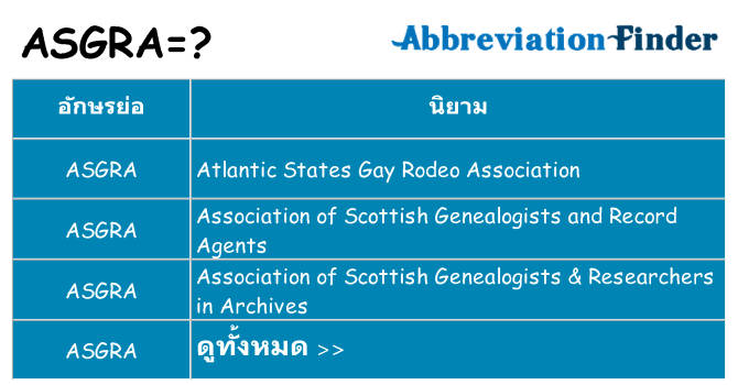 อะไรไม่ asgra ถึง