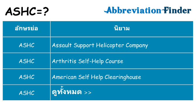 อะไรไม่ ashc ถึง