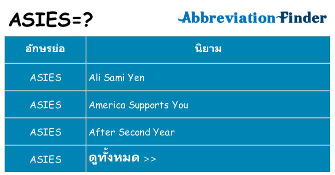 อะไรไม่ asies ถึง