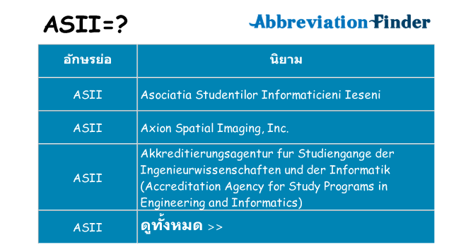 อะไรไม่ asii ถึง