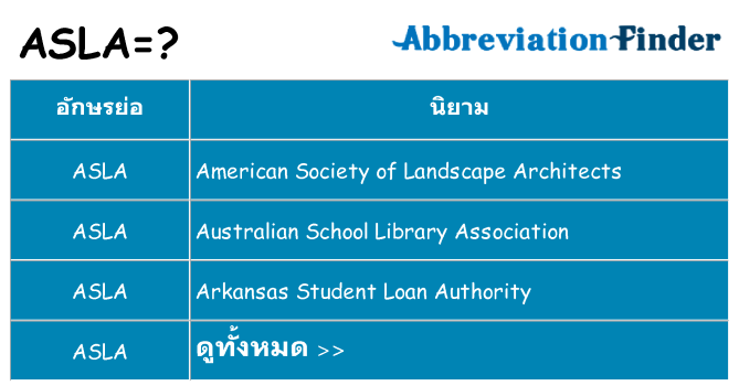 อะไรไม่ asla ถึง