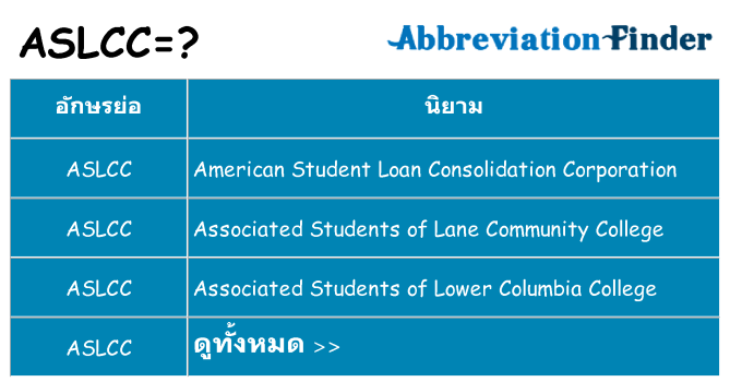 อะไรไม่ aslcc ถึง