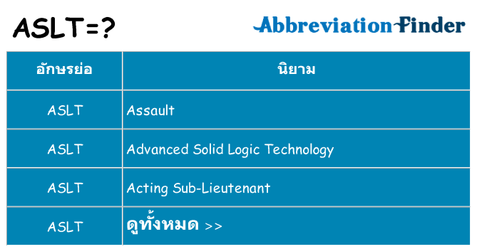 อะไรไม่ aslt ถึง