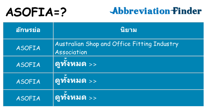 อะไรไม่ asofia ถึง
