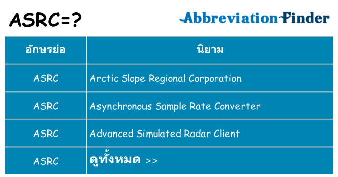 อะไรไม่ asrc ถึง