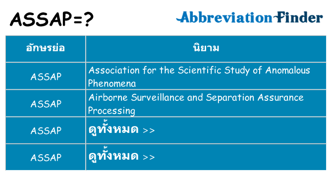 อะไรไม่ assap ถึง