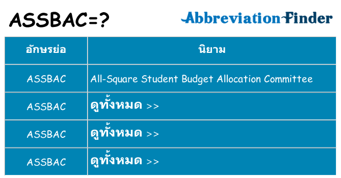 อะไรไม่ assbac ถึง