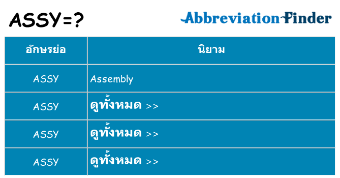 อะไรไม่ assy ถึง