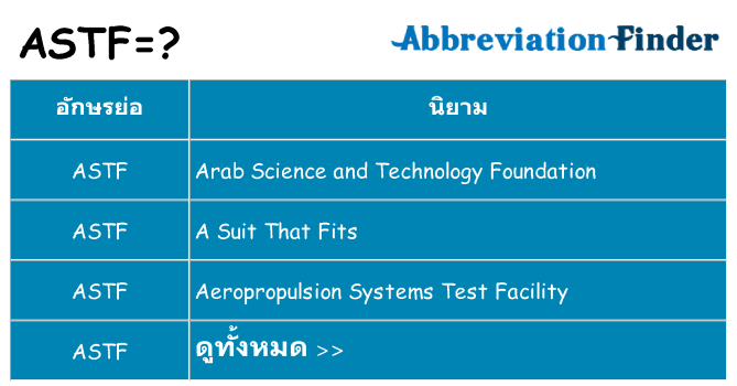 อะไรไม่ astf ถึง