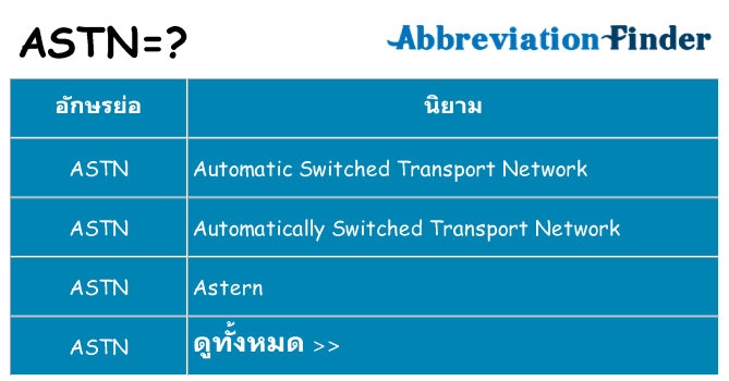 อะไรไม่ astn ถึง