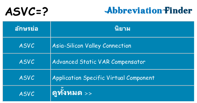อะไรไม่ asvc ถึง