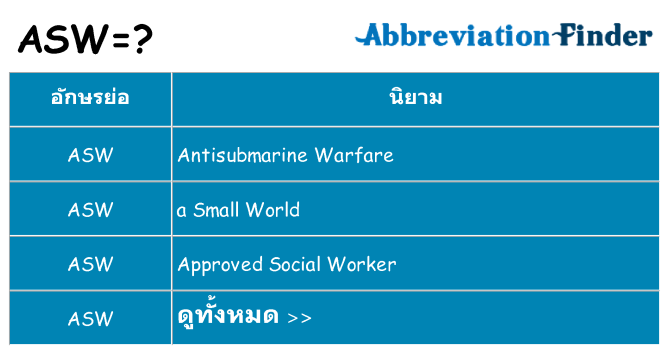 อะไรไม่ asw ถึง