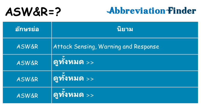 อะไรไม่ aswr ถึง