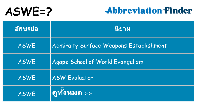 อะไรไม่ aswe ถึง