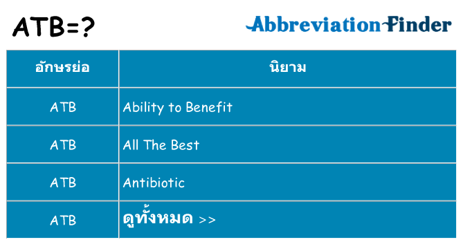 อะไรไม่ atb ถึง