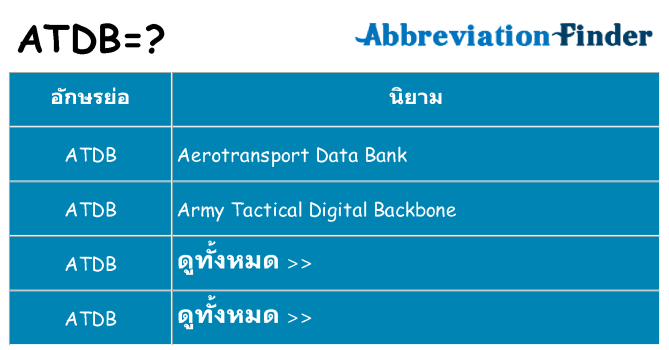 อะไรไม่ atdb ถึง