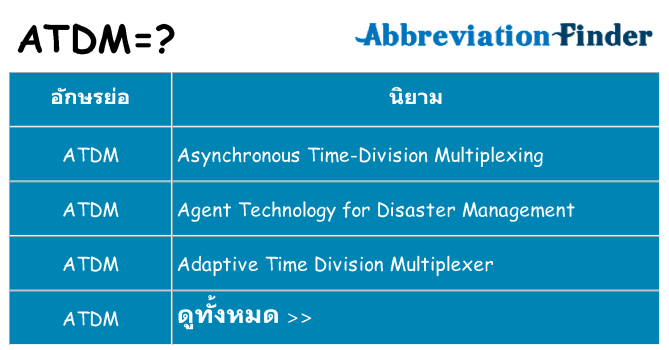อะไรไม่ atdm ถึง
