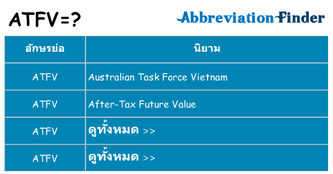 อะไรไม่ atfv ถึง