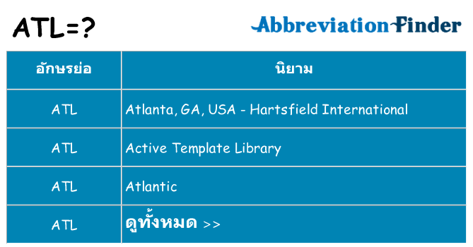 อะไรไม่ atl ถึง