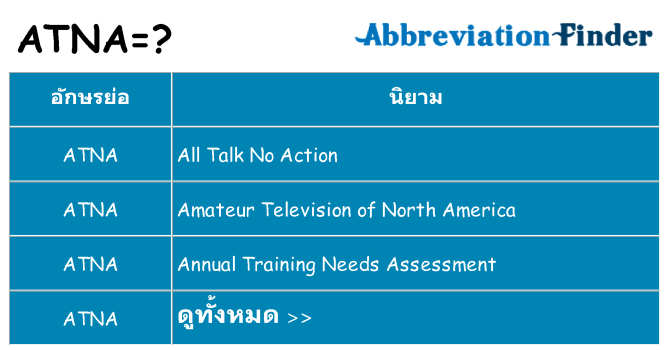 อะไรไม่ atna ถึง