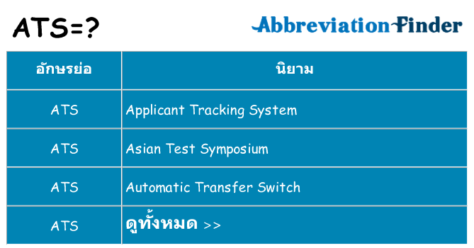 อะไรไม่ ats ถึง