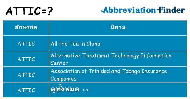 อะไรไม่ attic ถึง